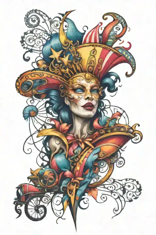 carnival scene tattoo design idea