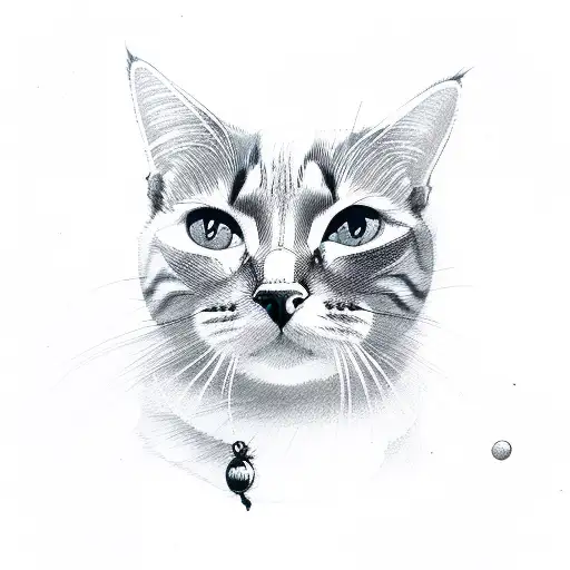 cat mango and peach tattoo design idea