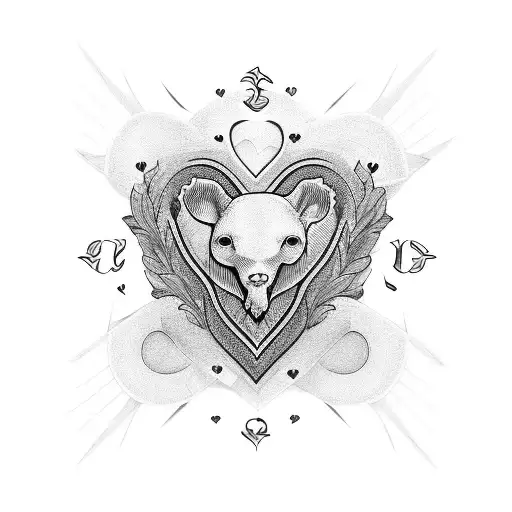 CJ with hearts  tattoo design idea