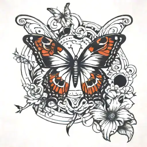 butterfly with a broken wing tattoo tattoo design idea