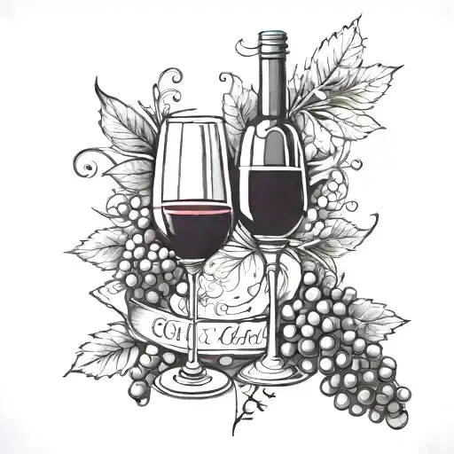 Wine tattoo design idea