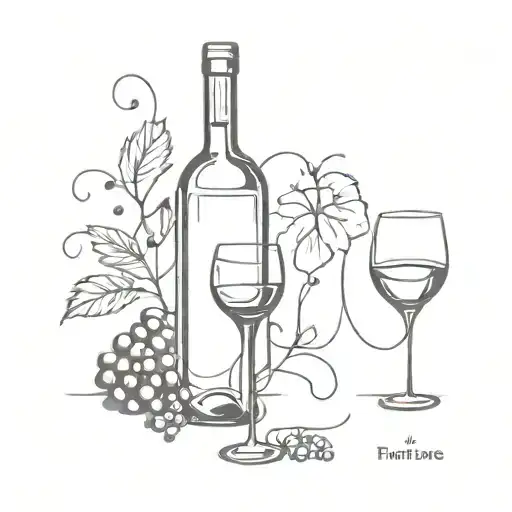 Wine tattoo design idea