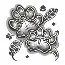 paw dog paw, unconditional love, strengh and loyalty tattoo design idea