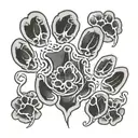 paw dog paw, unconditional love, strengh and loyalty tattoo design idea
