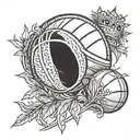 A tattoo combining elements of the Ukrainian flag, a basketball, and a crown tattoo design idea