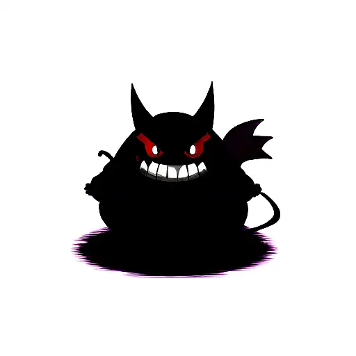 Gengar entering pokeball tattoo design idea