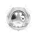 hobbit door with roses and big dipper tattoo design idea