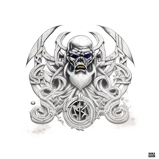 undead viking tattoo design idea