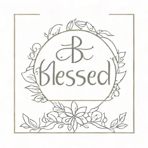 BLESSED FONT tattoo design idea