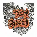 BLESSED FONT tattoo design idea