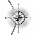 Compass with arrow tattoo design idea