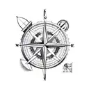 Compass with arrow tattoo design idea