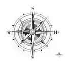 Compass with arrow tattoo design idea
