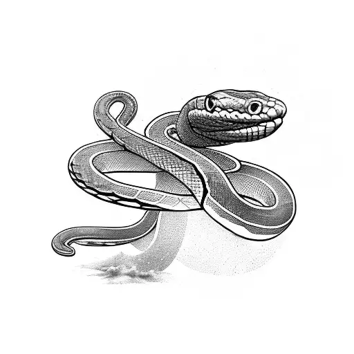 snake wrapping around arm tattoo design idea