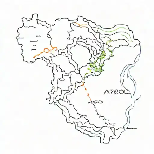 italy map outline and Aperol tattoo design idea