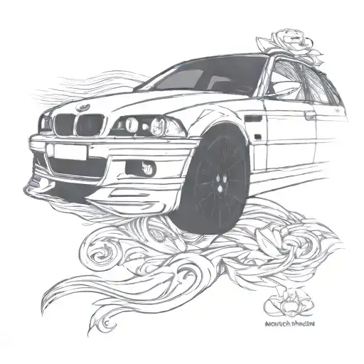 BMW E46 touring tattoo design idea