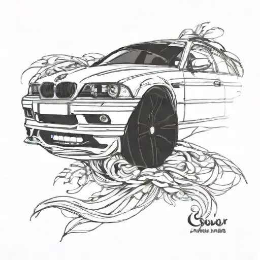 BMW E46 touring tattoo design idea