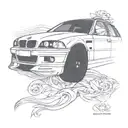 BMW E46 touring tattoo design idea