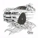 BMW E46 touring tattoo design idea