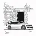 BMW E46 touring tattoo design idea