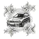 BMW E46 touring tattoo design idea