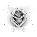 corazon roto con rosas tattoo design idea