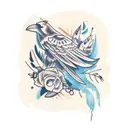 raven feathers falling off tattoo design idea