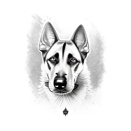 a Belgian malinois dog bite tattoo design idea