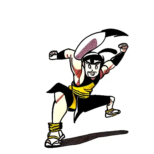 a rabbit with a ninja headband dressed like Bruce lee doing karate chops  tattoo design idea