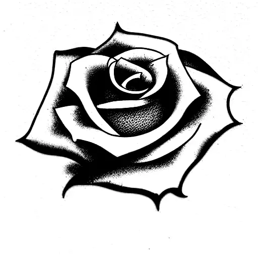 rose with stem name tattoo design idea