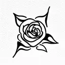 rose with stem name tattoo design idea
