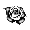 rose with stem name tattoo design idea