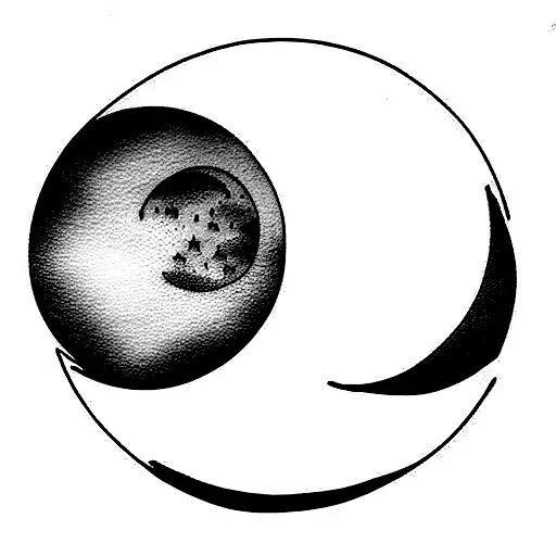 Moon and tides tattoo design idea