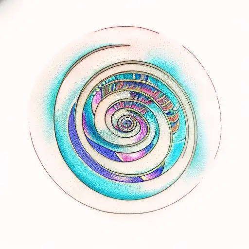 two spirals reflective pool of water tattoo design idea