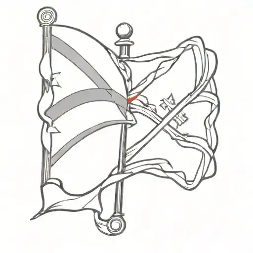The flag of Russia and the St. Andrew's flag intertwined tattoo design idea