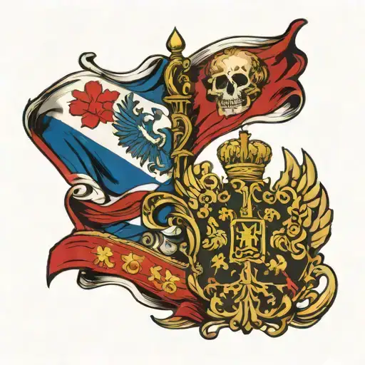 The flag of Russia and the St. Andrew's flag tattoo design idea