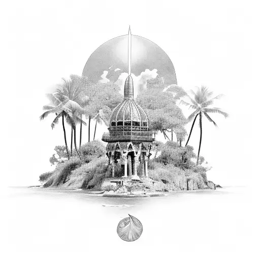A spiritual journey through the island guided by a Barbadian deity tattoo design idea