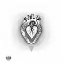 real human heart made just with parallel lines tattoo design idea