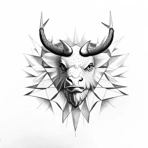 half a bull face and half of body of an eagle tattoo design idea