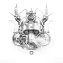 steam punk tattoo design idea
