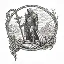 even though i walk through the valley of the shadow of death, i will fear no evil. tattoo design idea