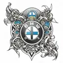 bmw logo intertwined tattoo design idea