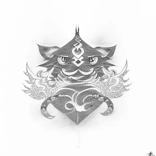 love kanji with shukaku tattoo design idea