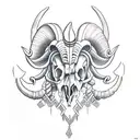 ram skull with libra tattoo design idea