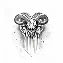 ram skull with libra tattoo design idea