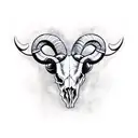 ram skull with libra tattoo design idea