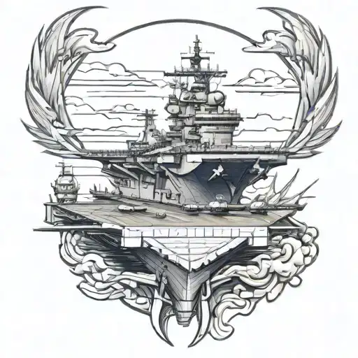 USS Carl Vinson aircraft carrier tattoo design idea
