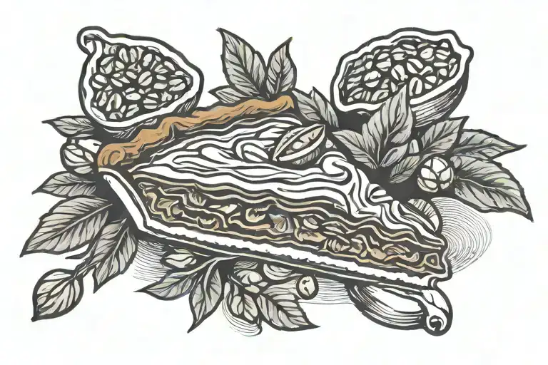 Pecan Pie Slice tattoo design idea