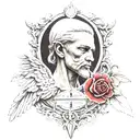 angel and gangster tattoo design idea