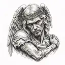 angel and gangster tattoo design idea